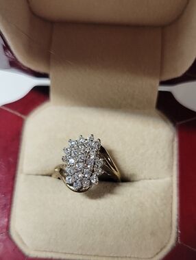 Classic Gold Tone Cluster Ring